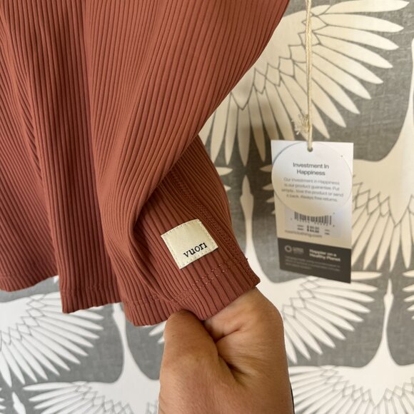 VUORI WOMEN'S RIB CROP TANK ROSEWOOD - Picture 8 of 9